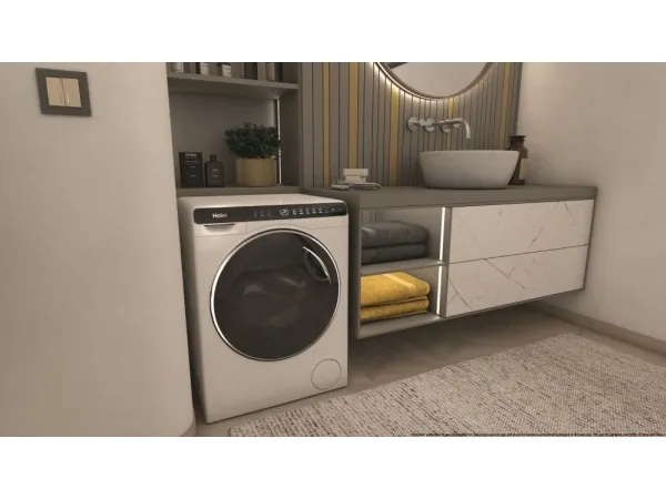 Haier HW50-BP12307-S, Front-læsning, 5 kg, C, 66 dB, 1200 rpm, A