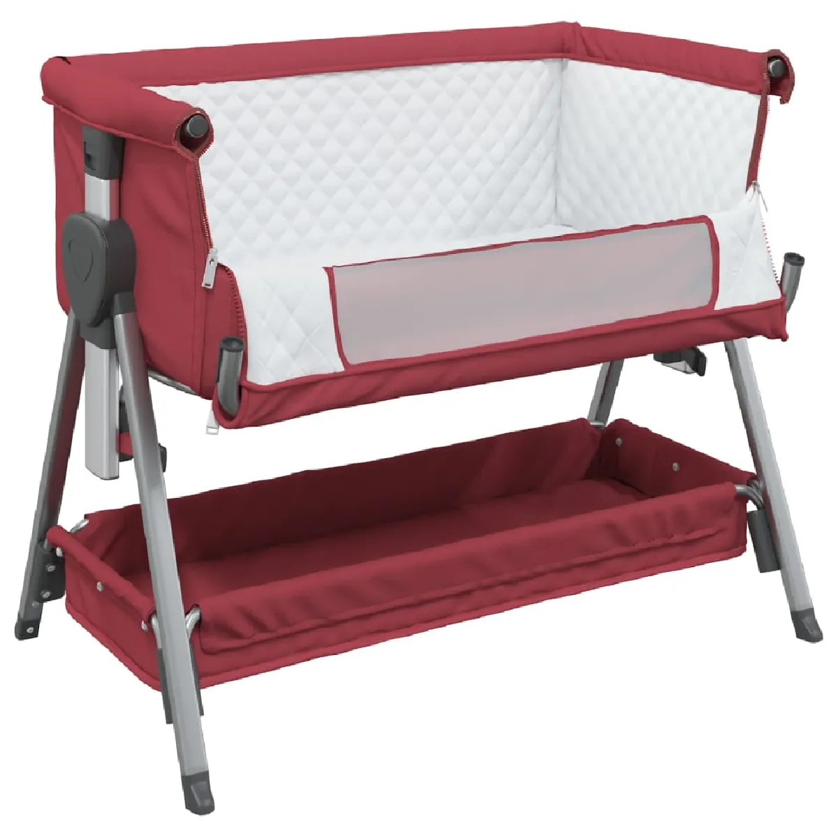 vidaXL Lit bébé Tissu de lin - Rouge