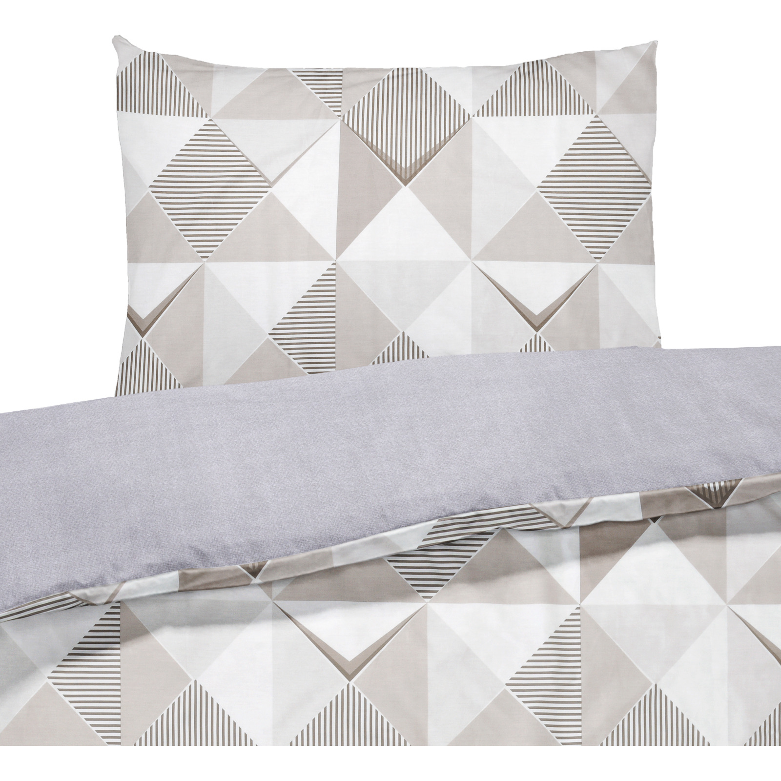 Bettwäsche Satin Twill Karomuster grau