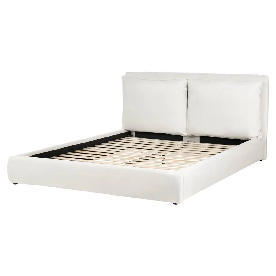 BAJONNA - Tweepersoonsbed - Off-white - 160 x 200 cm - Stof