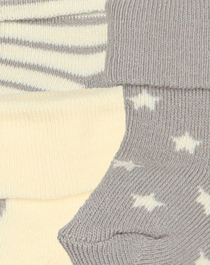 Baby-Socken HASE EWY 6er-Pack in creme/grau