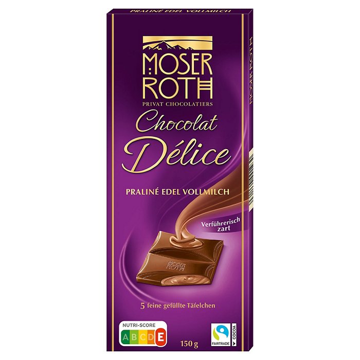 MOSER ROTH Gefüllte Schokolade 150 g, Praline-Vollmilch