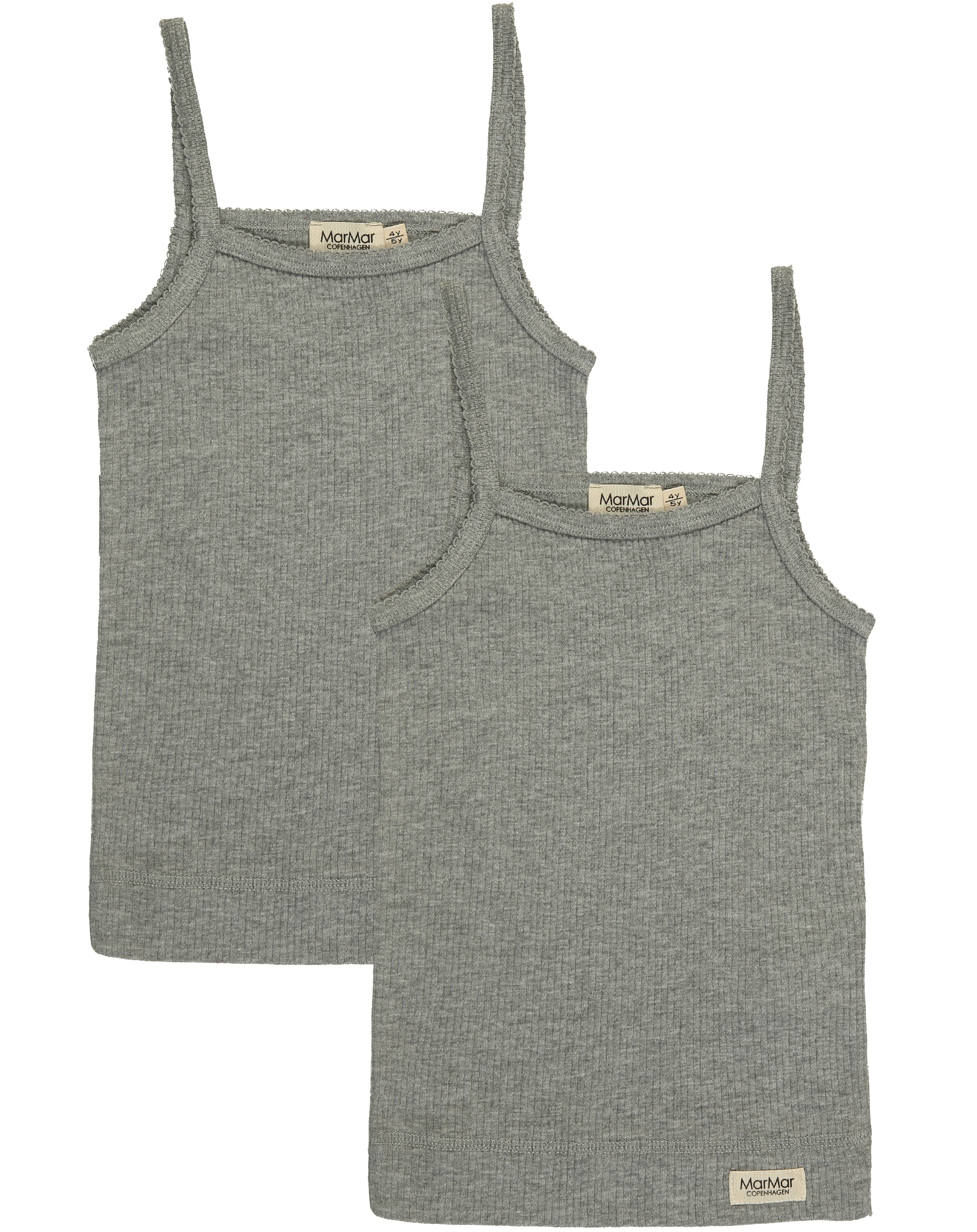 Unterhemd STRAP RIB 2er-Set in grey melange
