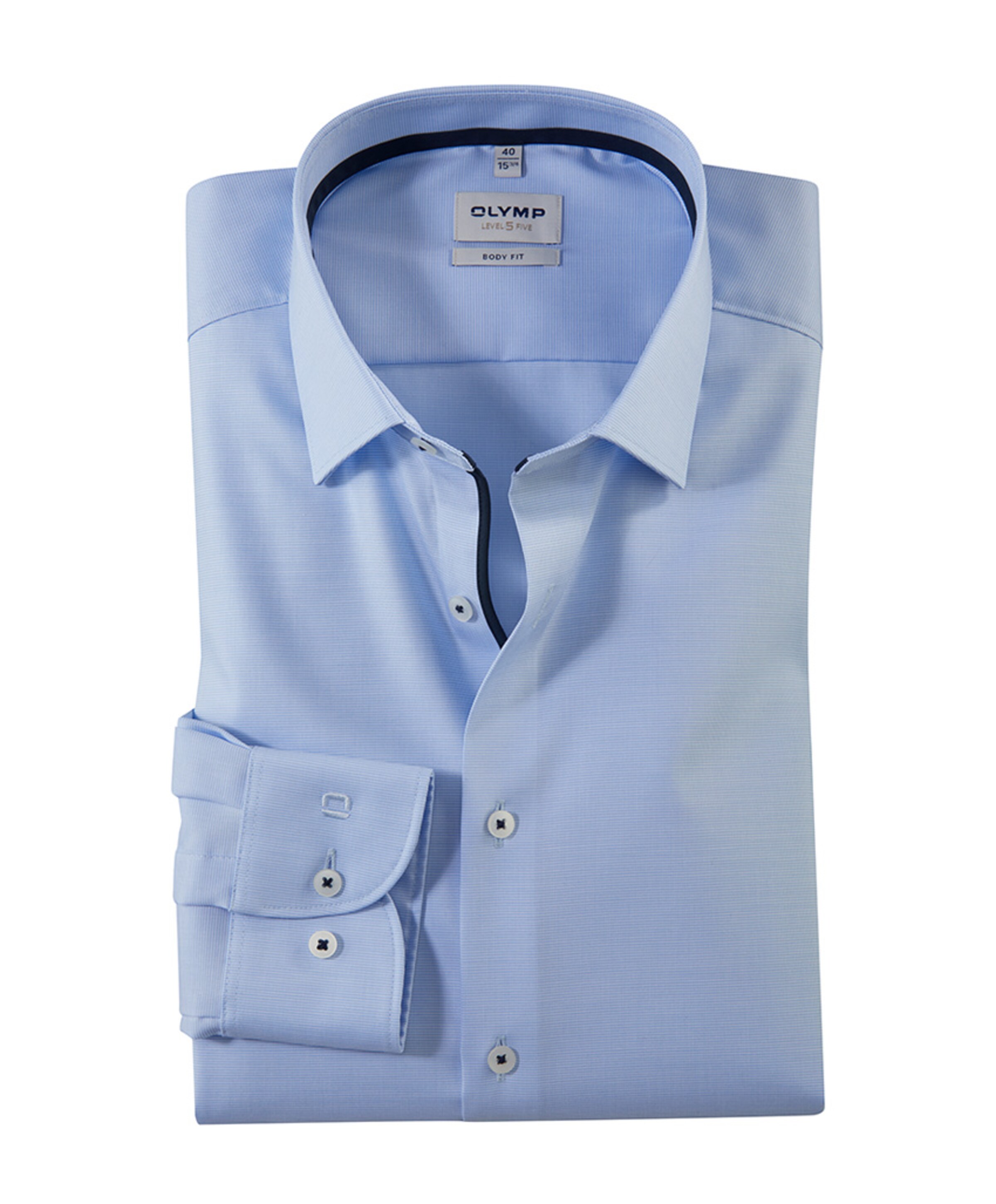 Olymp Level 5 Heren overhemd lange mouw blauw