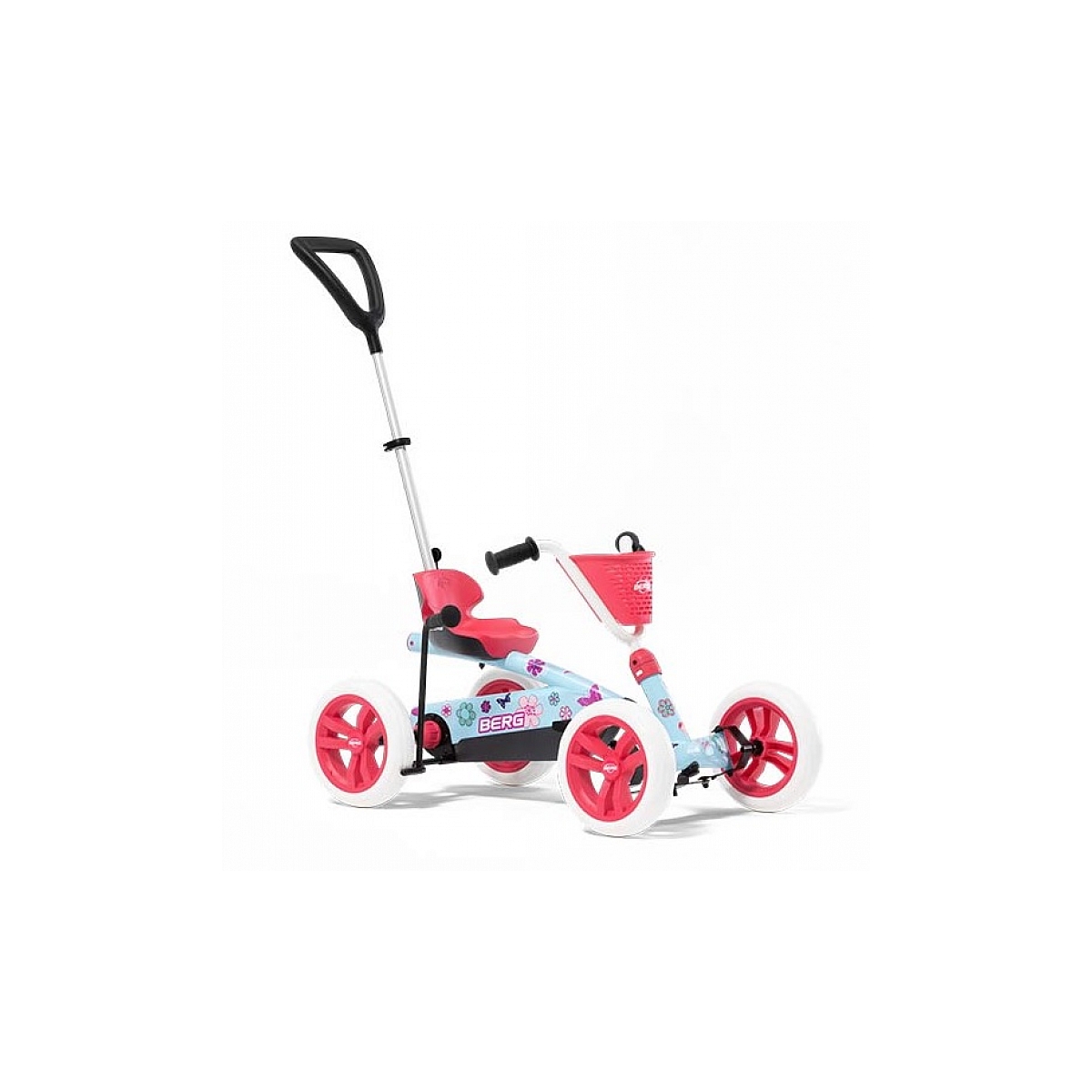 Kart à pédales buzzy bloom 2 en 1 avec barre de poussée