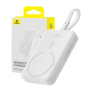 Powerbank Baseus Magnetic Mini 10000mAh, USB-C 30W MagSafe (hvid)