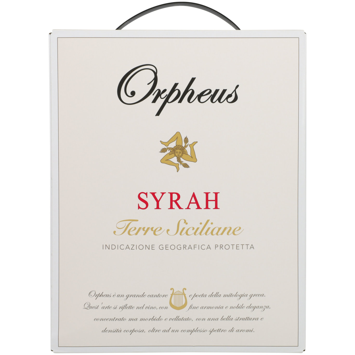 Terre Siciliane IGP Syrah Orpheus Bag in Box -300cl