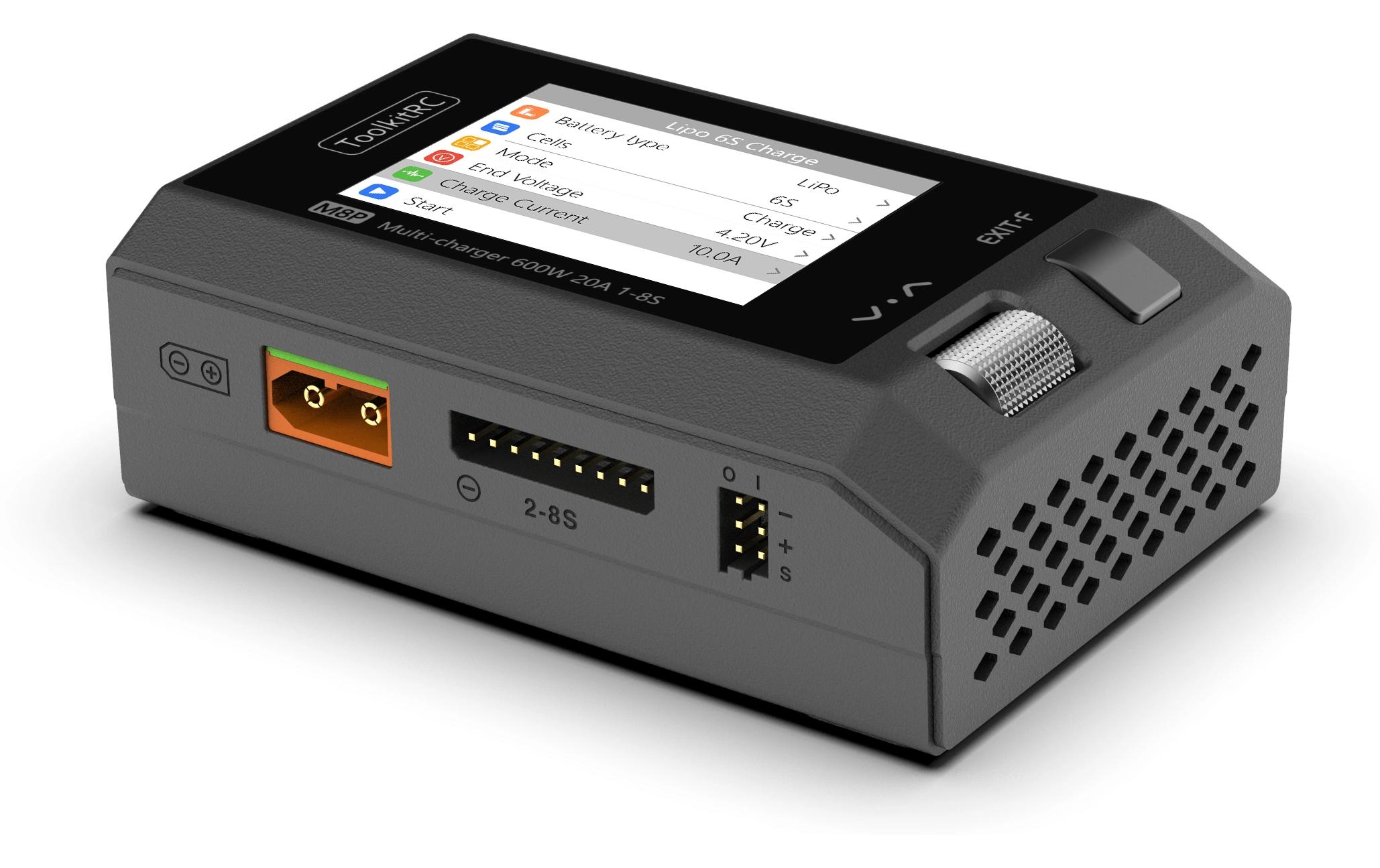 Ladegerät M8P 1-8S, DC 600WUniverselles DC Modellbau-Ladegerät für Lithium und NiMH Akkus
