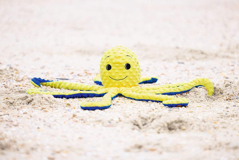 Beeztees Octopus Amy Knuffel - Hondenspeelgoed - Geel - 5x16x56 cm
