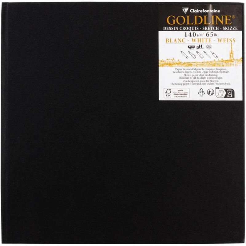 Goldline carnet rembordé rigide 50F 20x20cm 140g - Blanc