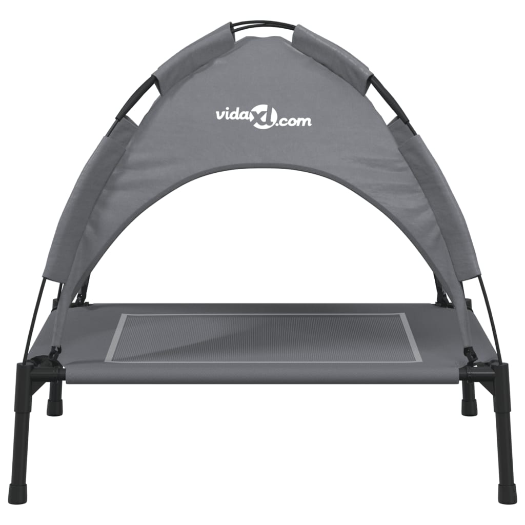 Cama para cães vidaXL com dossel, antracite, tecido Oxford e aço.