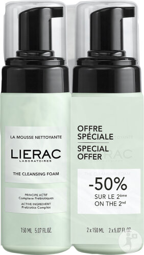 Lierac La Mousse Nettoyante Visage Toutes Peaux 2x150ml