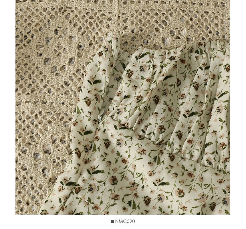 Lemongrass - Mouwloze mini-jurk met bloemenprint