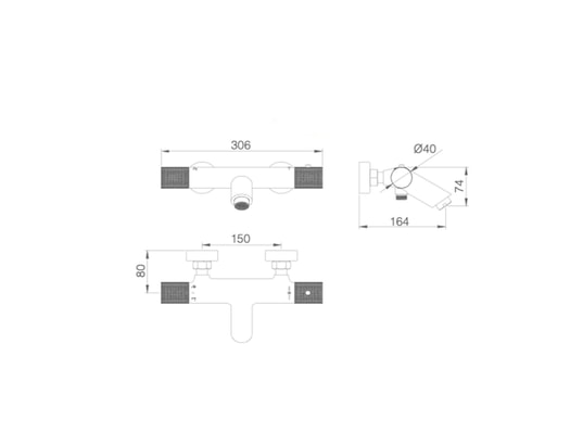 IMEX - Ensemble robinet mitigeur de baignoire thermostatique avec d...