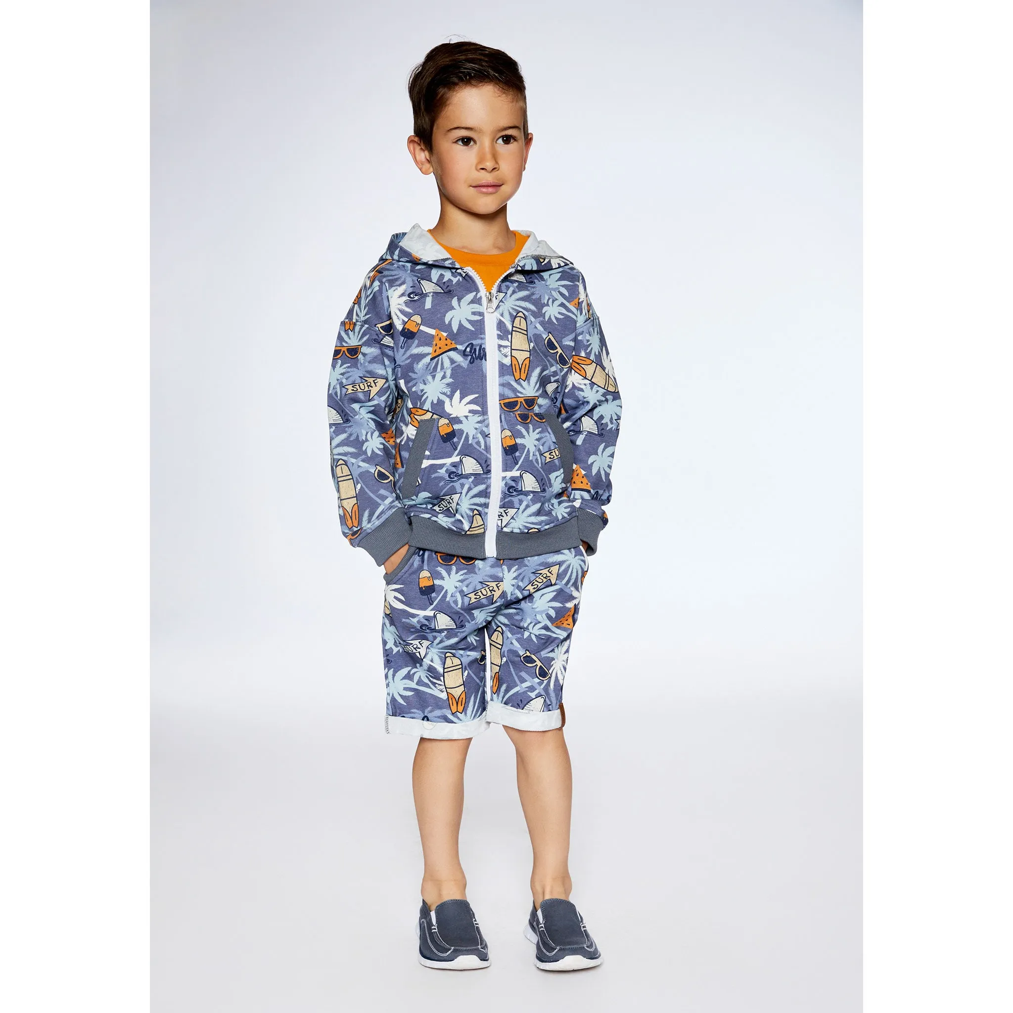 Deux par Deux Short Ouatée Palmier BOYS 3-6ans