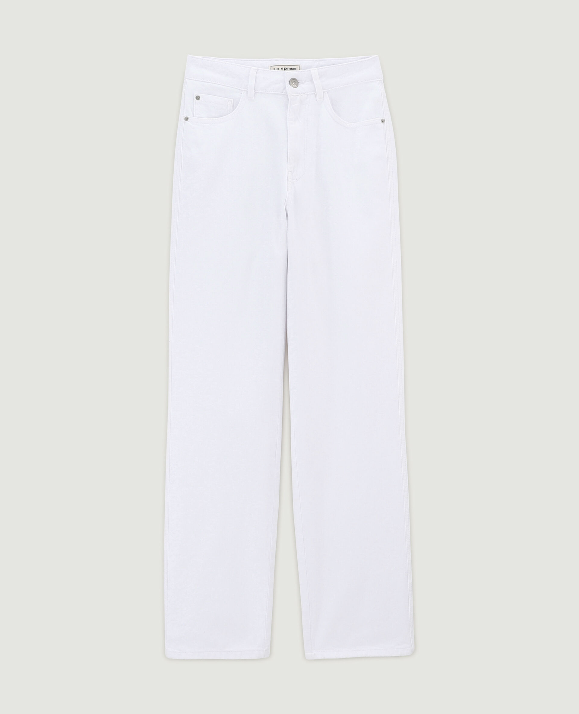 Jean straight taille haute - Blanc