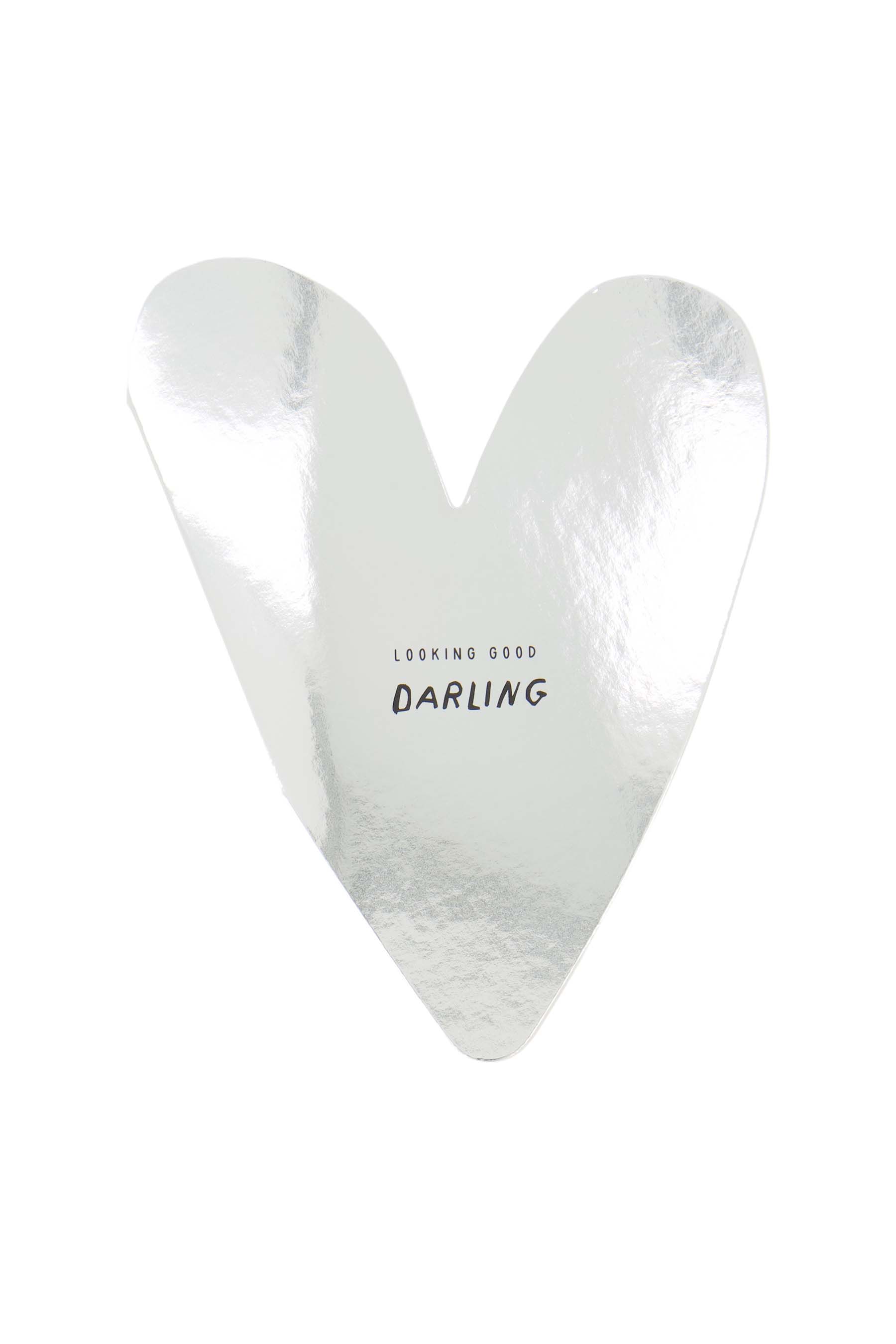 wenskaart darling hartje zilver