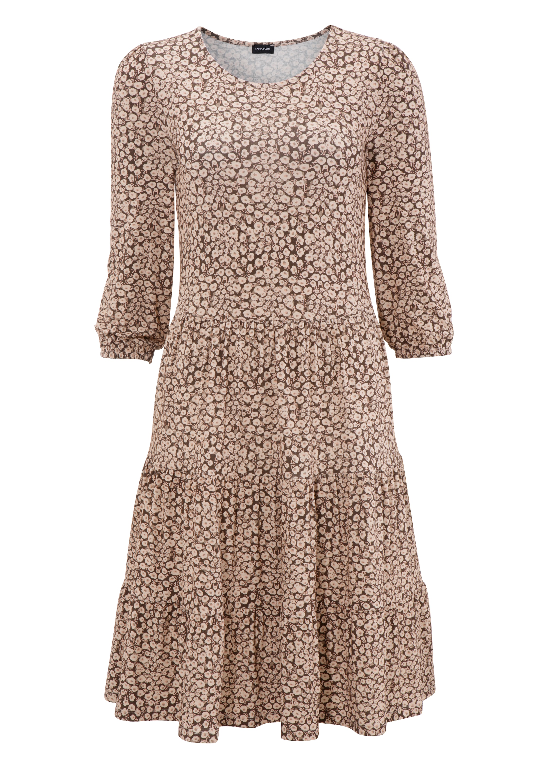 Laura Scott Jerseykleid festliche Anlässe,  taillierte Passform,  mit Volant-Kleidersaum