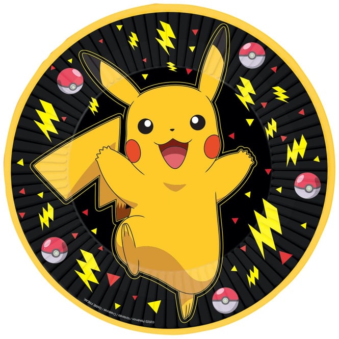 Pokémon - 8 Teller - Ø = ca. 23 cm - schwarz/gelb