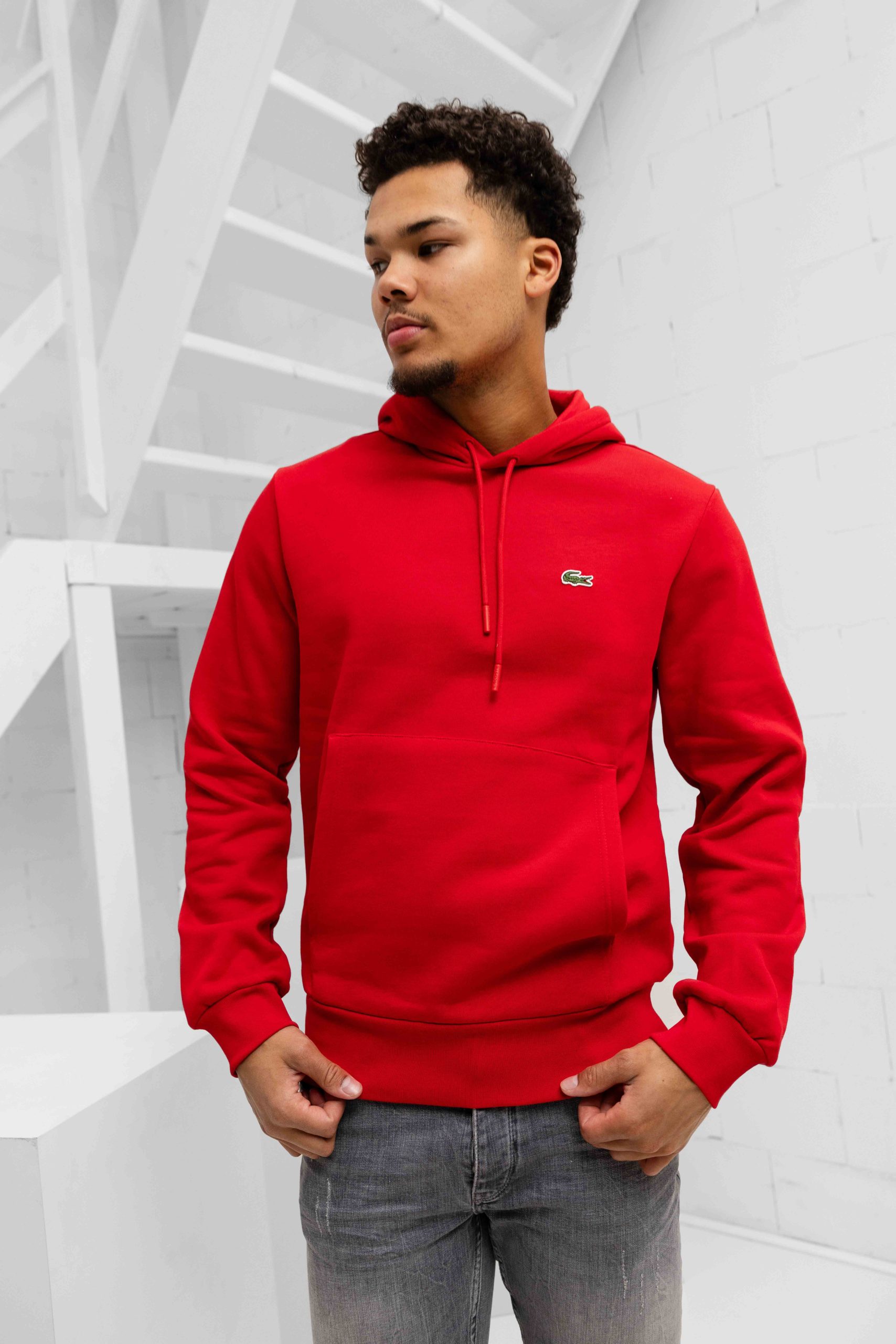 Lacoste Basic Hoodie Heren Rood