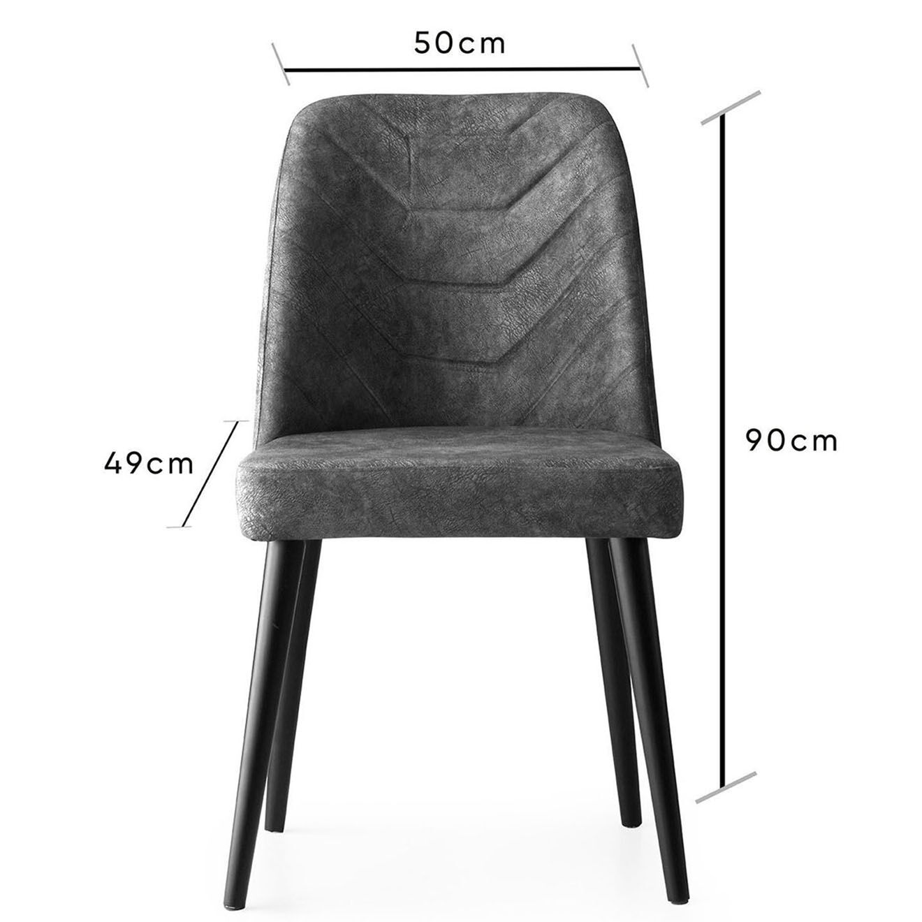 Wooden Art 4 Chaises Dallas anthracite - 50x90x49 cm