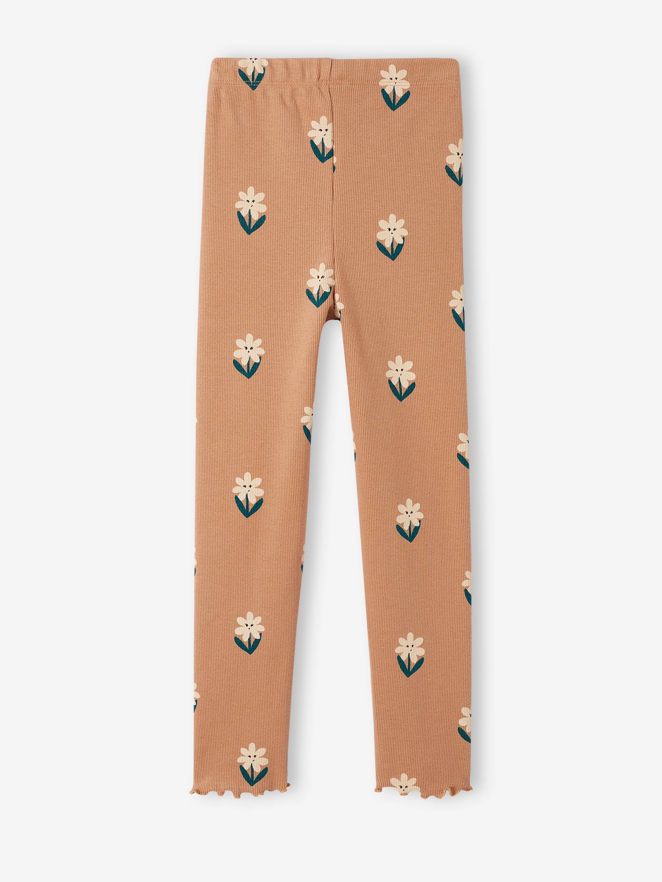 Calça legging canelada azul marinho para meninas