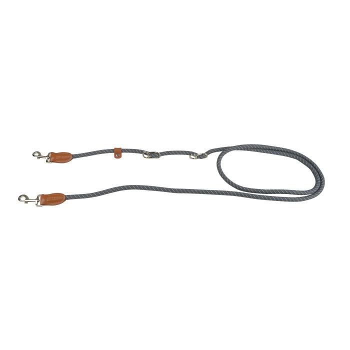 LAISSE CORDE MULTI POSITIONS 2.5M GRIS