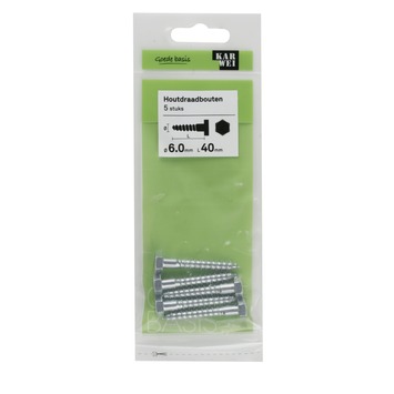 KARWEI houtdraadbout M6x40 mm 5 stuks