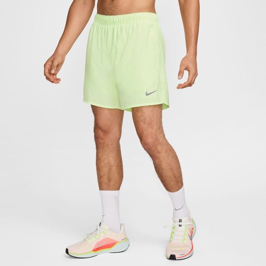 Nike Short Running Dri-FIT Challenger 5'' 2 EN 1 - Jaune Fluo/Argenté