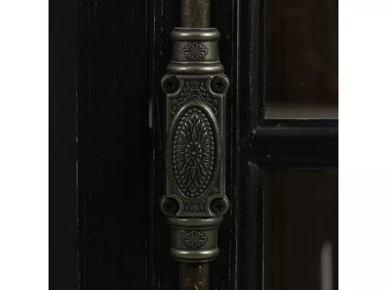 Vitrine 1 porte Bois-MDF Noir - Bruges Interior's