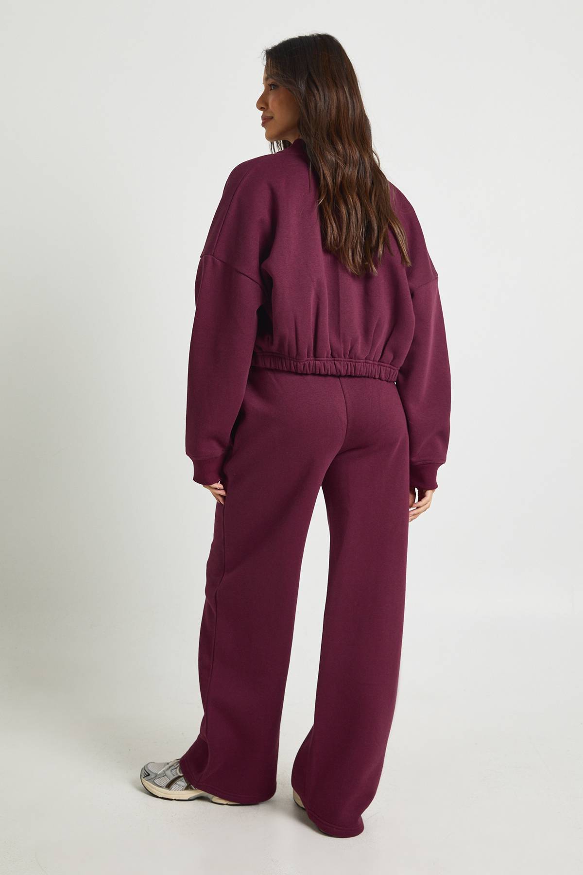 boohoo Survêtement Jambes Droites avec Veste Bomber Zippée