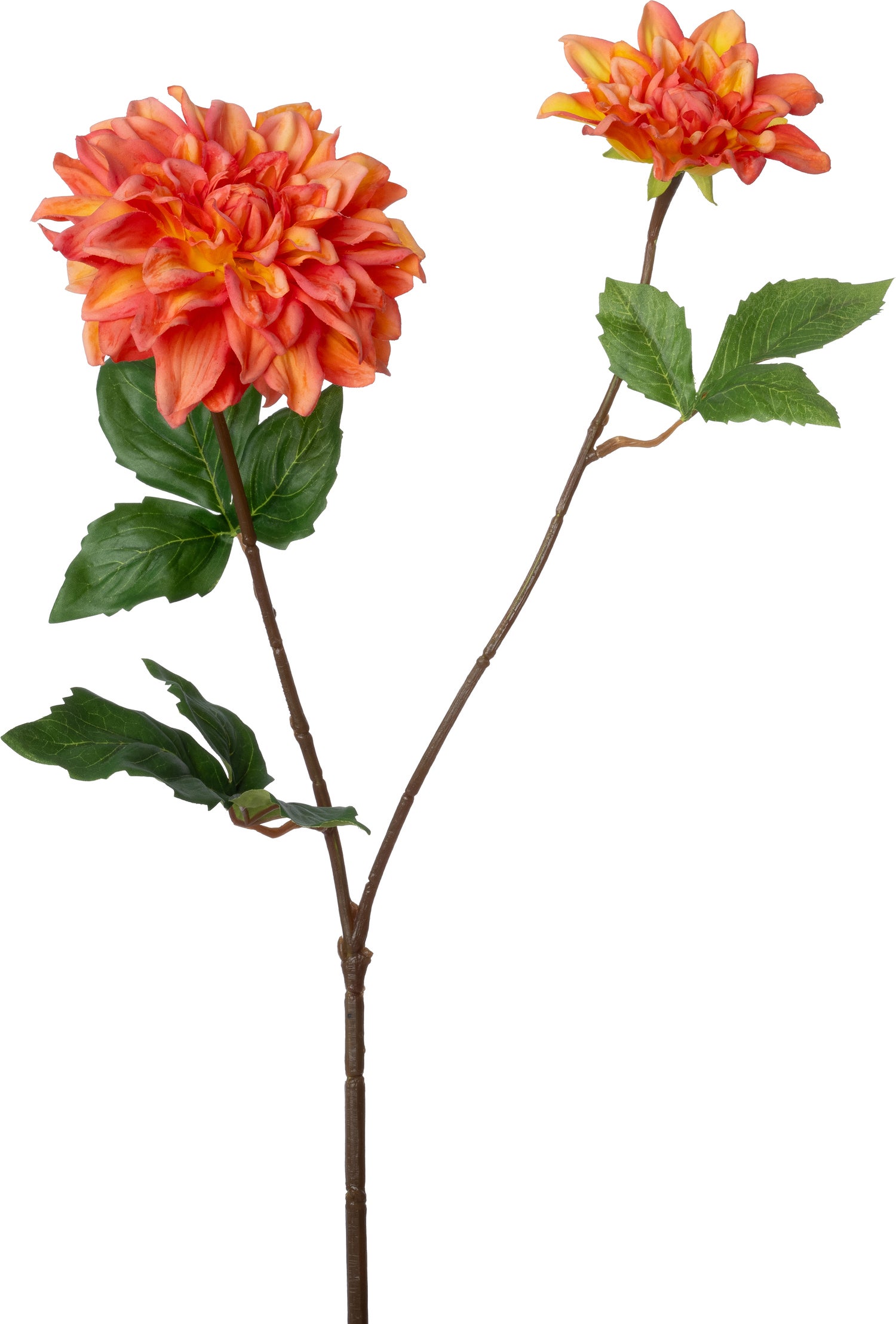 Intratuin kunstbloem Dahlia oranje rood 60 cm