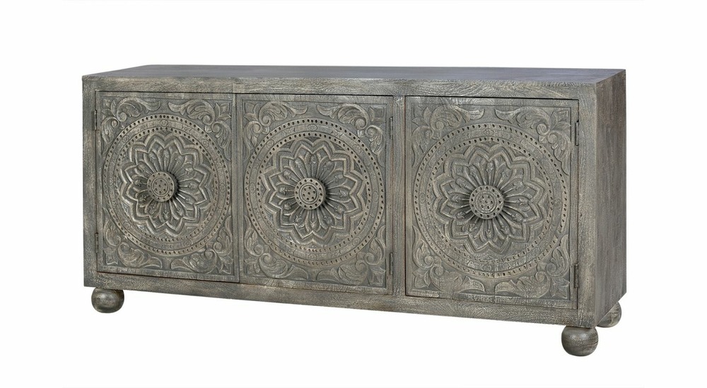 Bahut bois gris 172x43x82cm