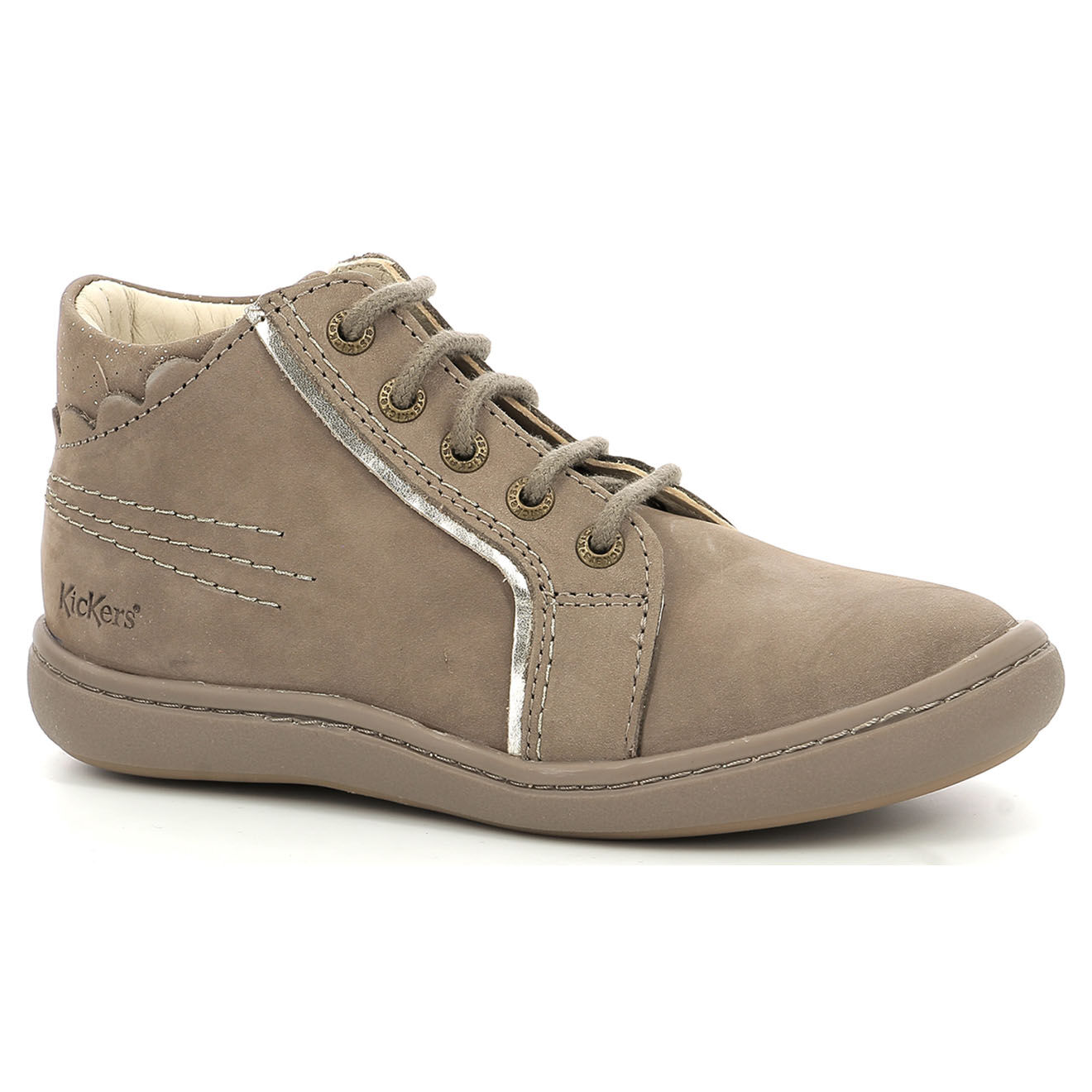 Kickers Bottillons en Cuir Kickpinns taupe