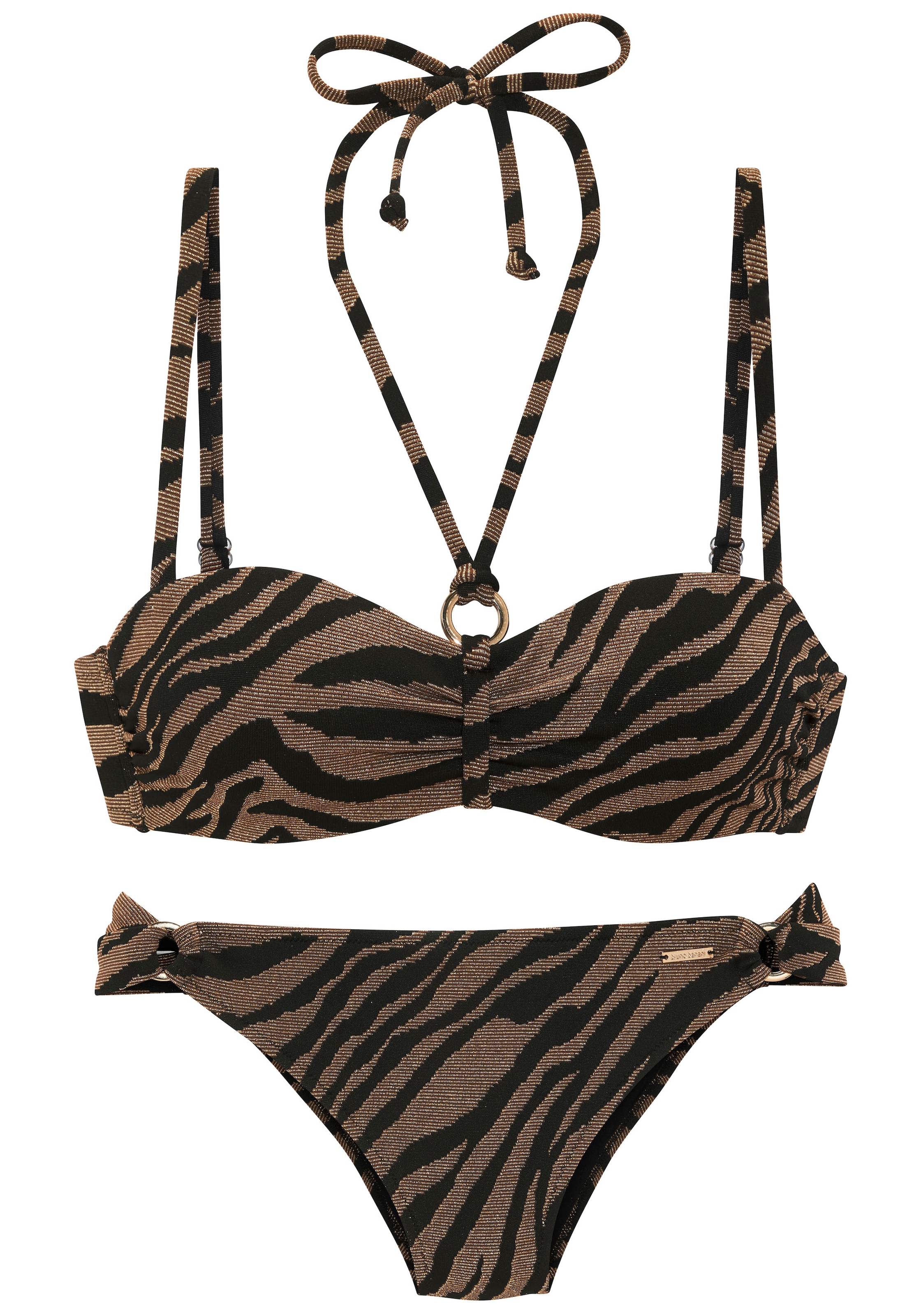 Bruno Banani Bügel-Bandeau-Bikini , in zweifarbiger Animal-Optik