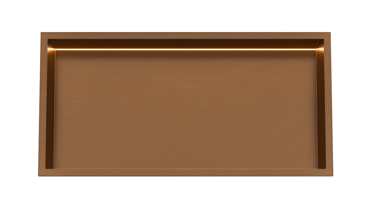Saniclear Lucio inbouwnis met LED verlichting 60x30cm mat rose goud