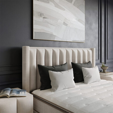 Boxspring met opbergruimte Blackpearl - Beige