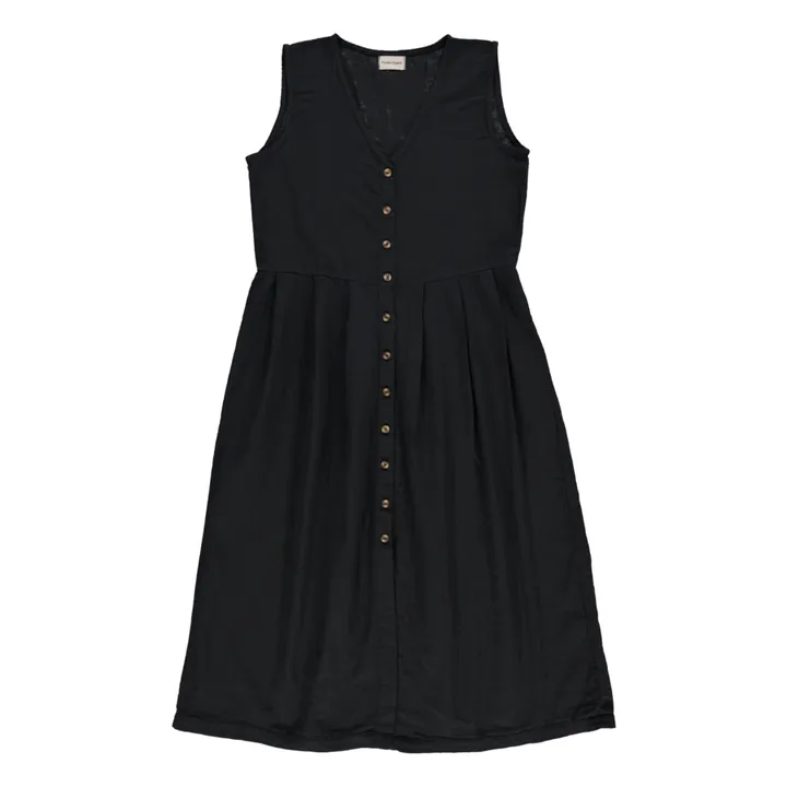 Poudre Organic Robe Pâquerette Double Gaze de Coton - Collection Femme | Noir