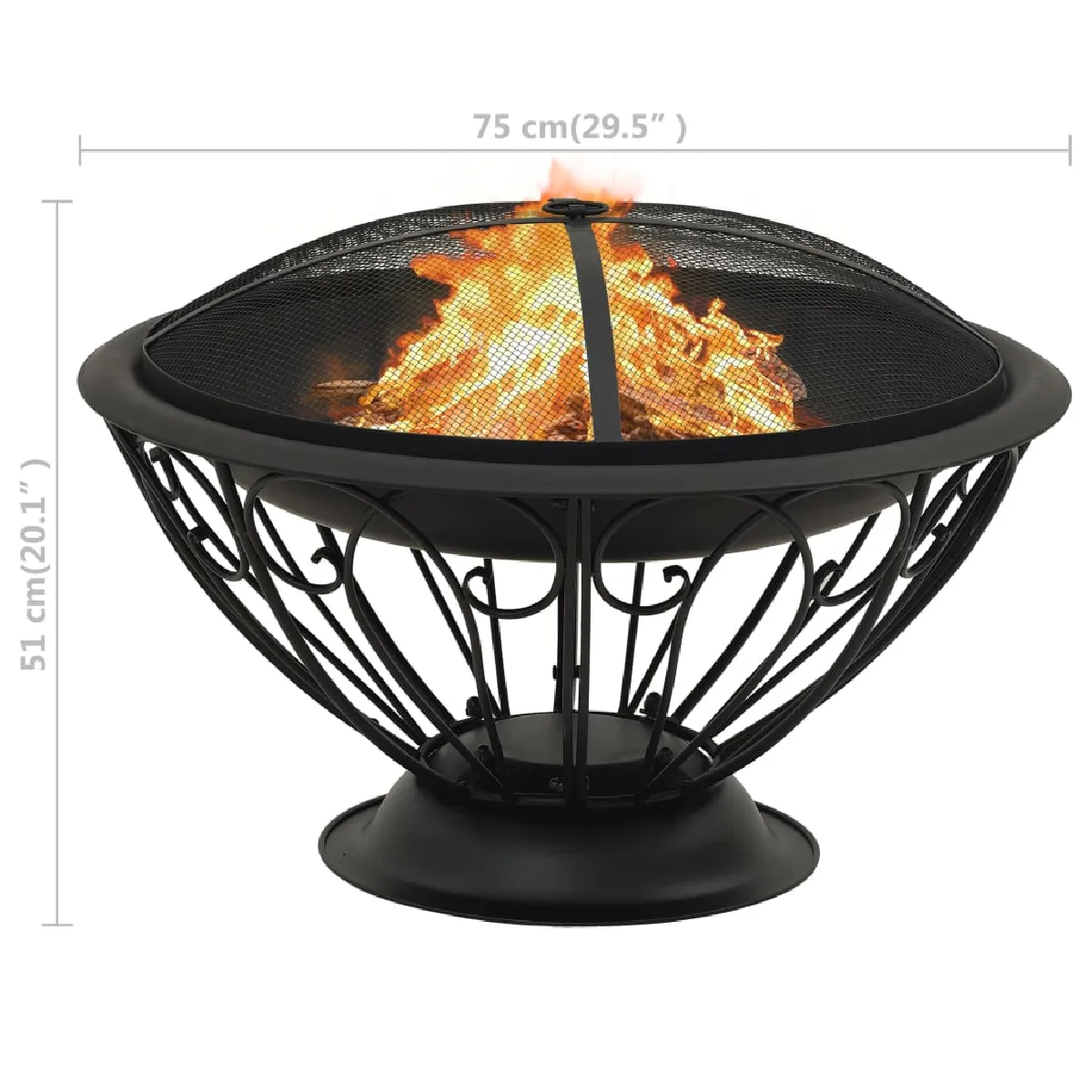 vidaXL Foyer XXL Acier avec tisonnier