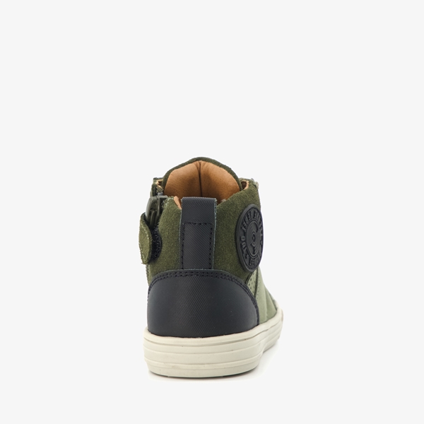 Braqeez hoge leren jongens sneakers groen