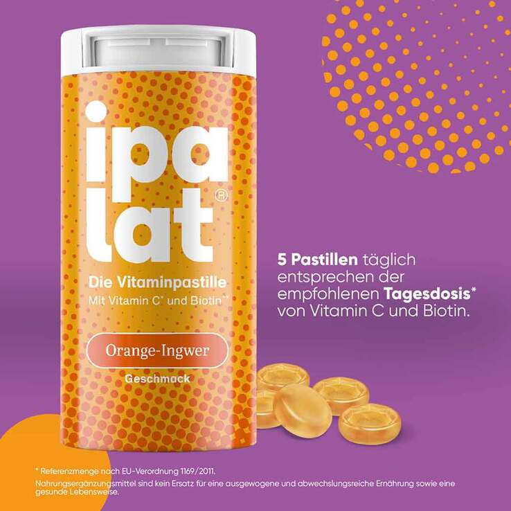 Ipalat Die Vitaminpastille Orange-Ingwer, 40 St