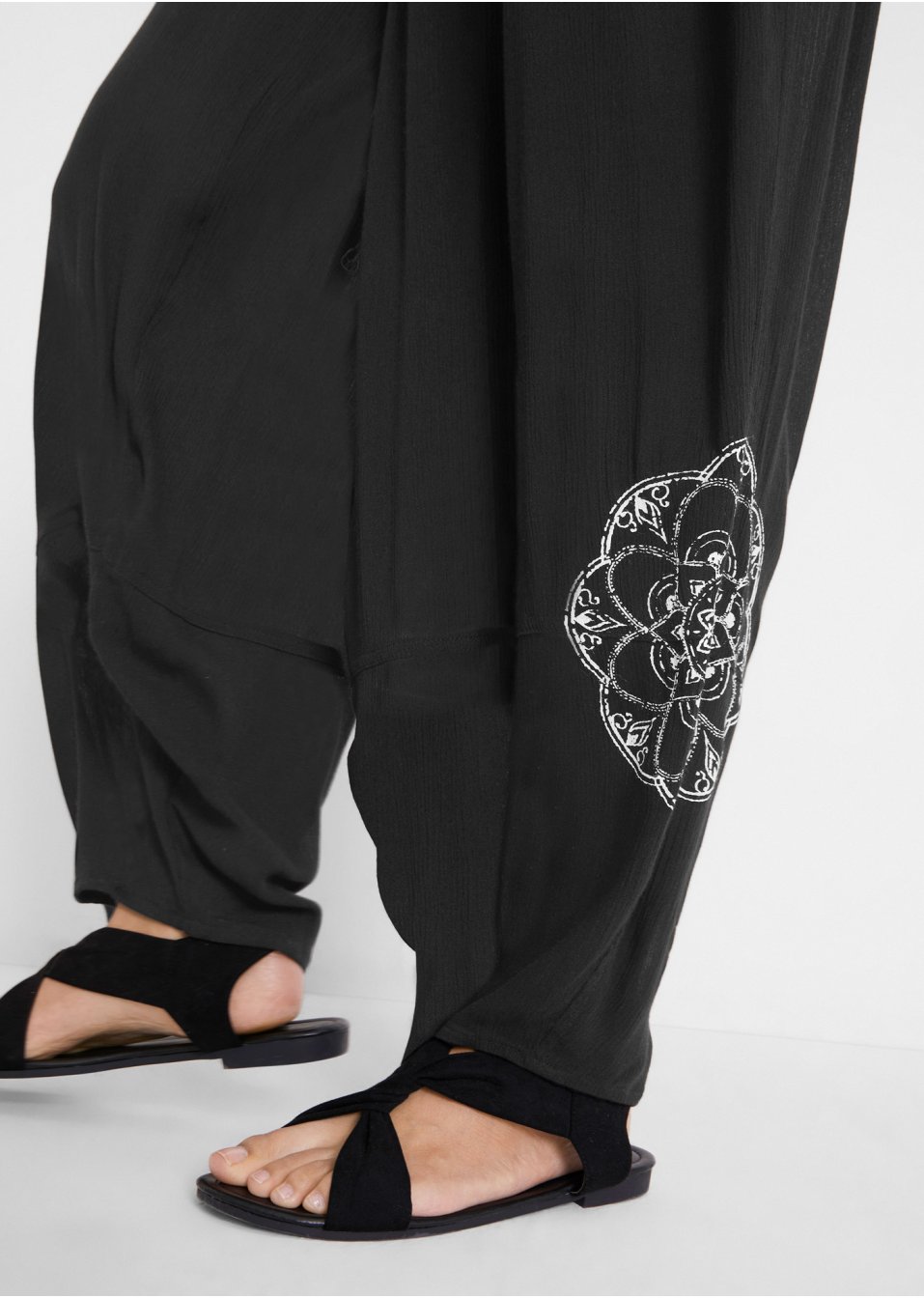 Pantalon extra large à imprimé latéral avec taille confortable