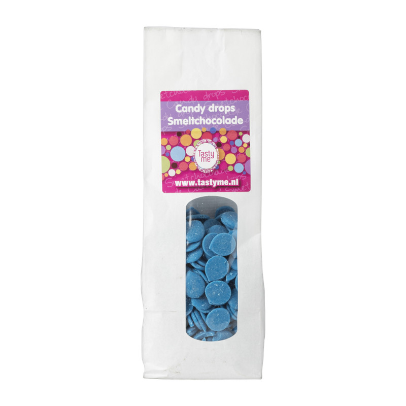 Tasty Me candy drops/smeltchocolade- blauw - 330 gram