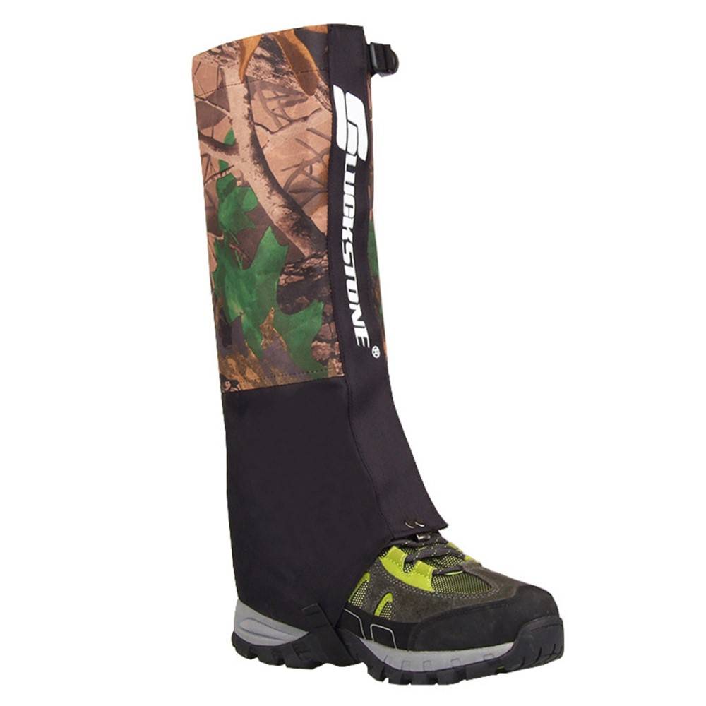(1 Paar) 40cm Wasserdichte Oxford Wander Gamaschen Outdoor Hiking Stulpen - Schwarz / Braun