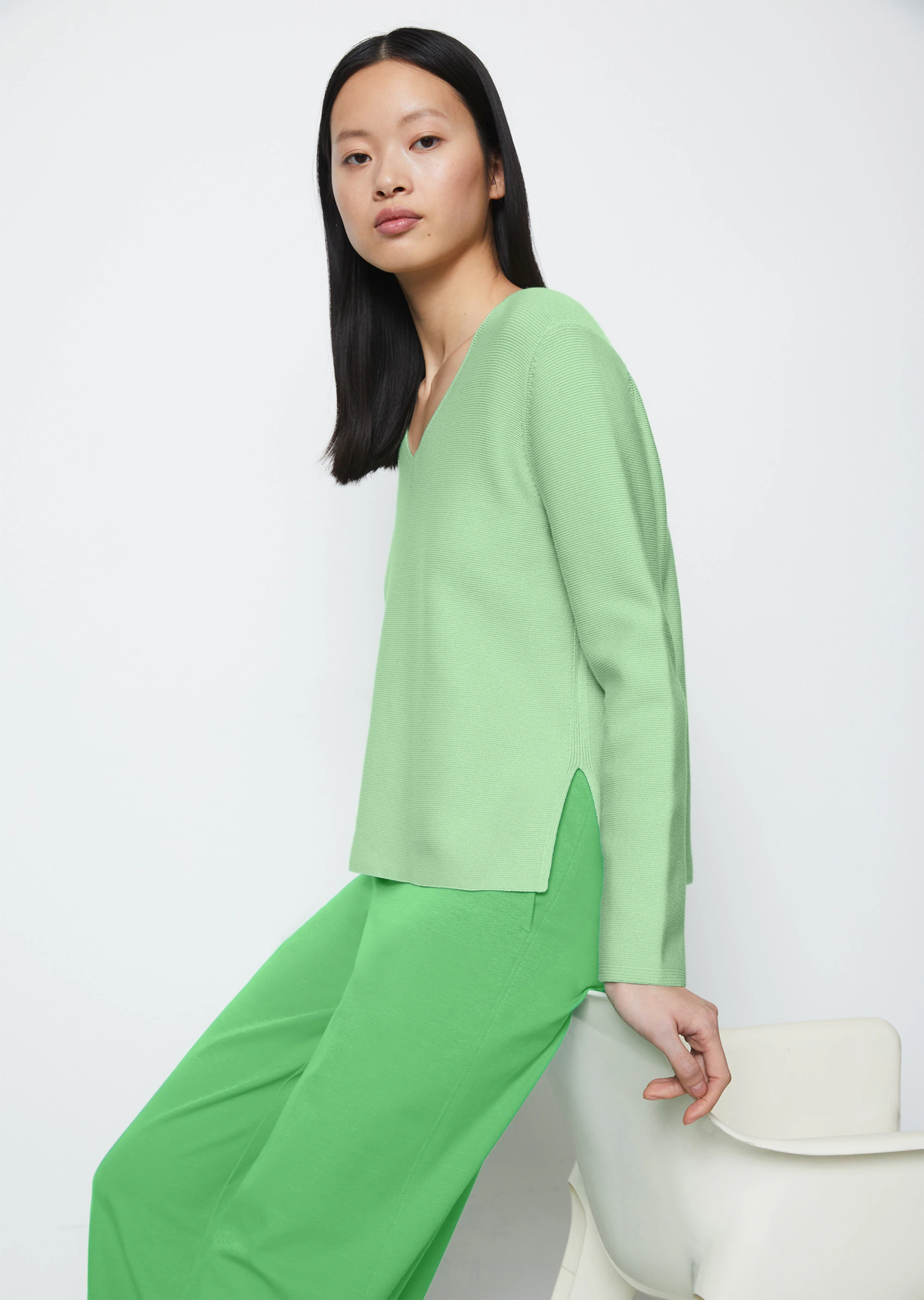 V-Neck-Pullover looseaus Organic Cotton