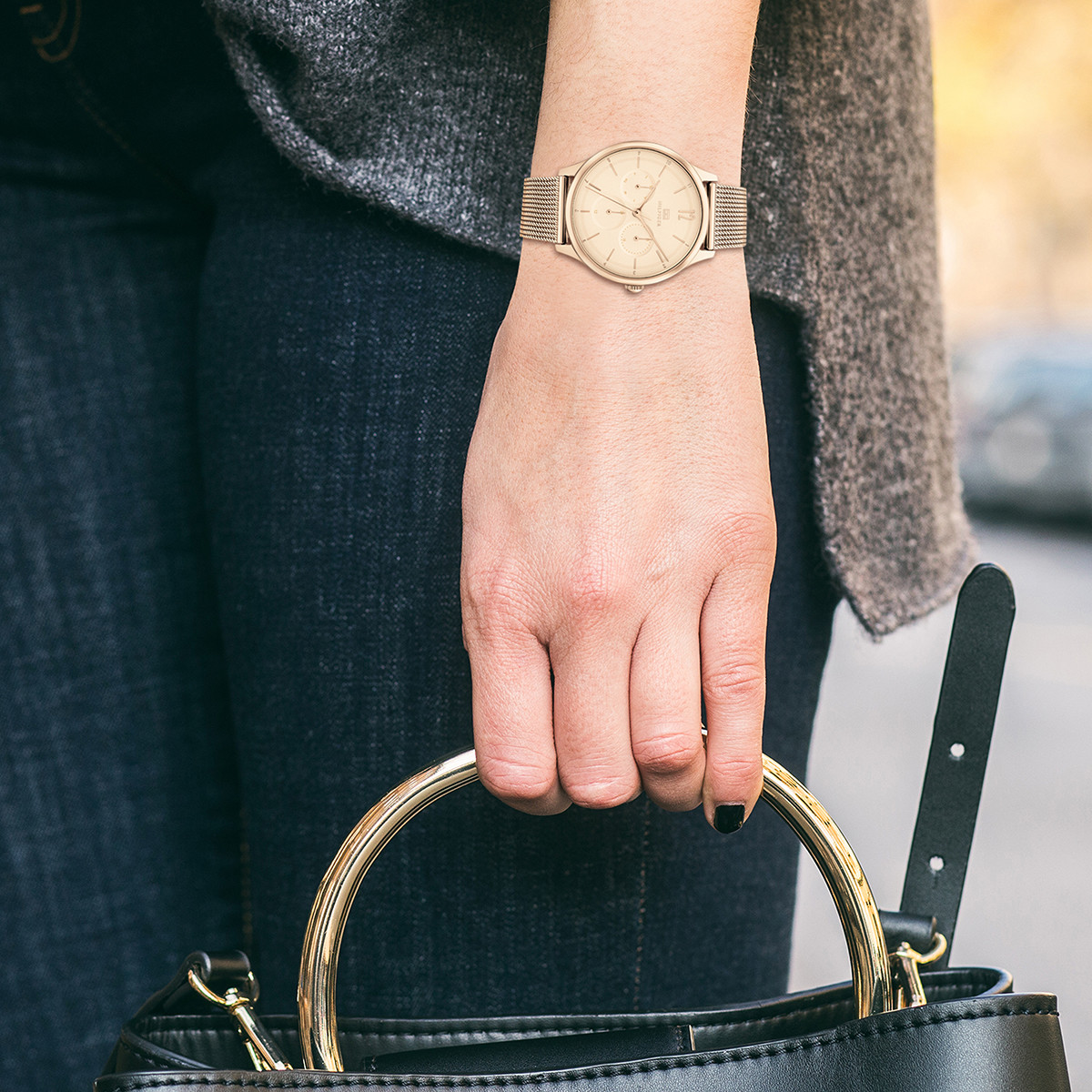 Montre Tommy Hilfiger femme acier dore rose