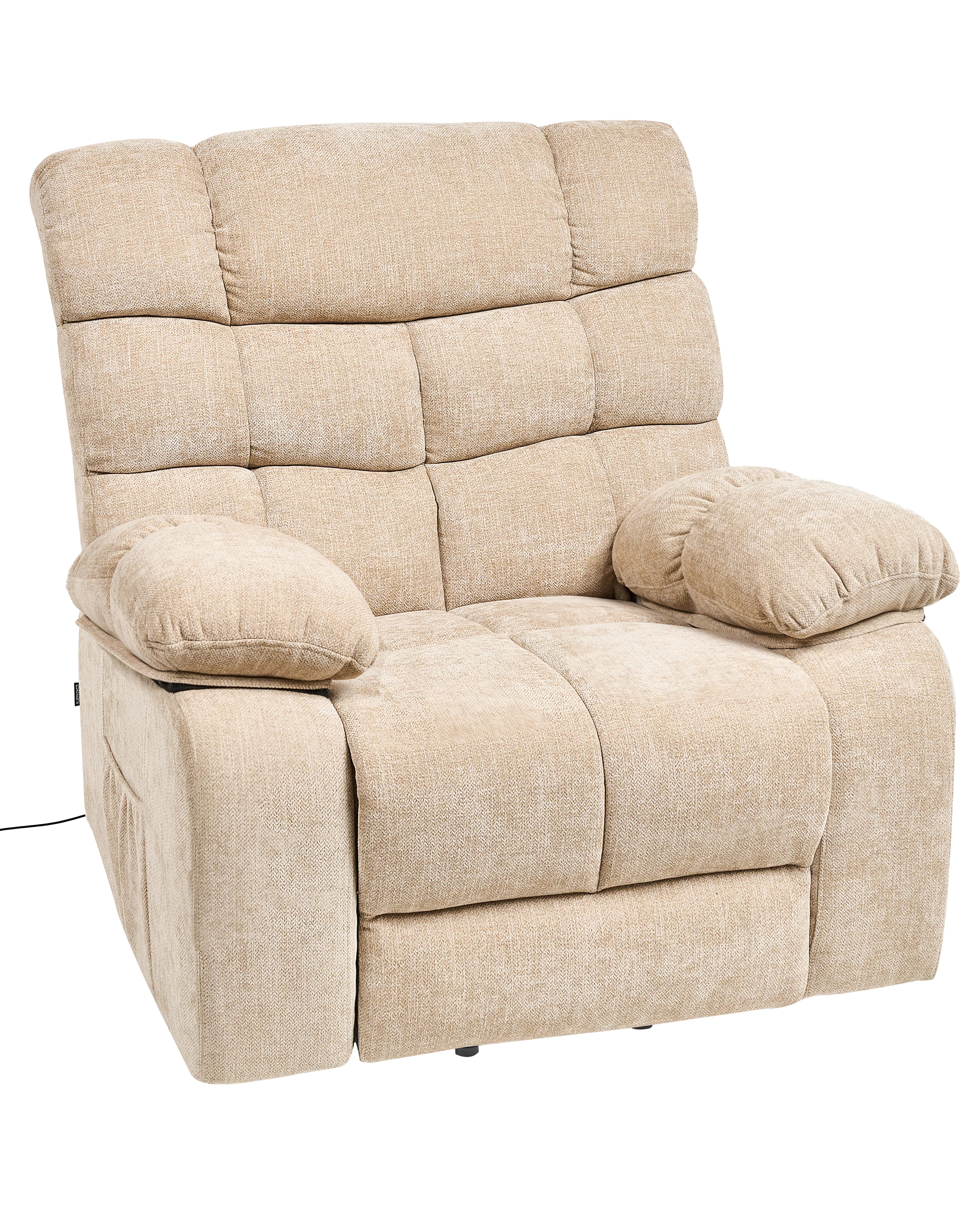 Elektrische relaxfauteuil ARES inclusief voetensteun Stof Beige