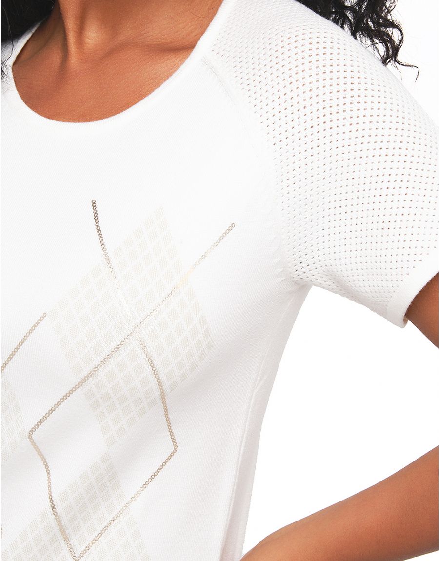 Pull manche courte écru