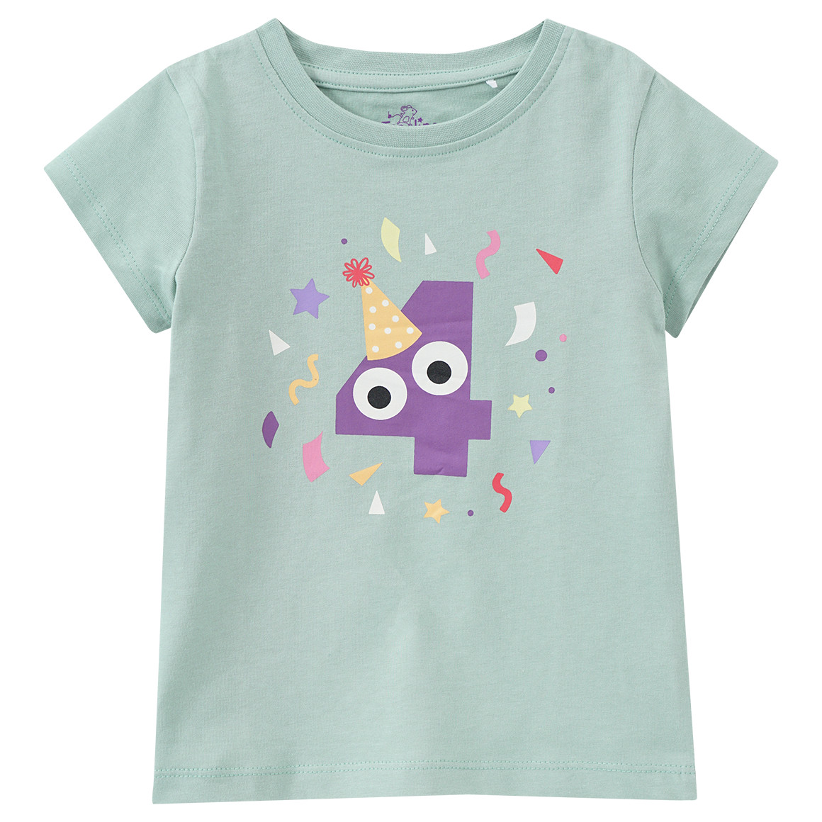 Topolino Mädchen T-Shirt mit Geburtstagszahl 4 mintgrün