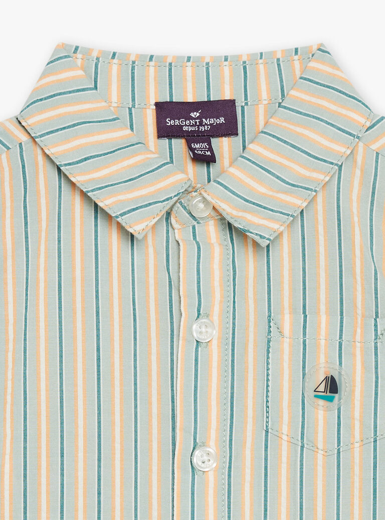 Chemise turquoise pâle à imprimé à rayures